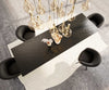 Dining Table Aurora 300x100cm Glass Black Slanted Frame Black