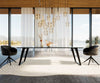 Dining Table Aurora 300x100cm Glass Black Slanted Frame Black