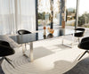 Dining Table Aurora Ceramic 300cm Glass Relief Square Frame Slim Steel