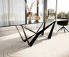 Dining Table Aurora 300x100cm Glass Black Spider Frame Black