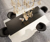 Dining Table Aurora 300x100cm Glass Black Spider Frame Black