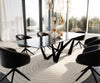 Dining Table Aurora 300x100cm Glass Black Spider Frame Black