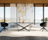 Dining Table Aurora 300x100cm Glass Black Spider Frame Black