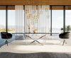 Dining Table Aurora 300x100cm Glass Black Spider Frame Silver