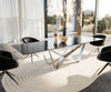 Dining Table Aurora 300x100cm Glass Black Spider Frame Silver