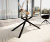 Dining Table Aurora 300x100cm Glass Black Cross Frame Black