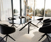 Dining Table Aurora 300x100cm Glass Black Cross Frame Black