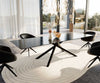 Dining Table Aurora 300x100cm Glass Black Cross Frame Black