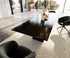 Dining Table Aurora 300x100cm Glass Black V-Frame Black