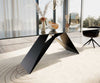 Dining Table Aurora 300x100cm Glass Black V-Frame Black