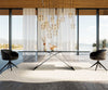 Dining Table Aurora 300x100cm Glass Black V-Frame Black