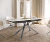 Dining Table Aurora 180-220x100cm Ceramic Gold Cross Frame Silver