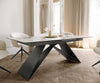 Dining Table Aurora 180-220x100cm Ceramic Gold V-Frame Black
