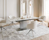 Dining Table Aurora 180-220x100cm Ceramic Gold Central Frame Silver