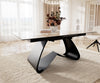 Dining Table Aurora Extendable 180-220cm Ceramic Beige W Frame Black
