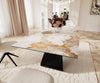 Dining Table Aurora Extendable 180-220cm Ceramic Beige W Frame Black