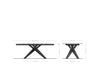 Dining Table Aurora Extendable 180-220cm Ceramic Oak Look Cross Frame Black