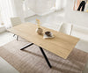 Dining Table Aurora Extendable 180-220cm Ceramic Oak Look Cross Frame Black