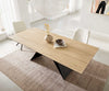 Dining Table Aurora 180-220x100cm Ceramic Oak-Look V-Frame Black