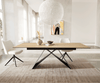 Dining Table Aurora 180-220x100cm Ceramic Oak-Look V-Frame Black