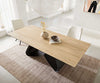 Dining Table Aurora 180-220x100cm Ceramic Oak-Look W-Frame Black