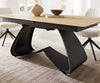 Dining Table Aurora 180-220x100cm Ceramic Oak-Look W-Frame Black