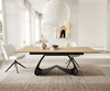 Dining Table Aurora 180-220x100cm Ceramic Oak-Look W-Frame Black