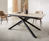 Dining Table Aurora Extendable 180-220cm Ceramic Natural Cross Frame Black