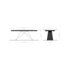 Dining Table Aurora 180-220x100cm Glass Black V-Frame Black