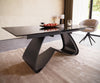 Dining Table Aurora 180-220x100cm Glass Black W-Frame Black