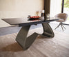 Dining Table Aurora 180-220x100cm Glass Black W-Frame Titanium