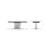 Dining Table Aurora 180-220x100cm Glass Black Central Frame Silver