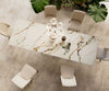Dining Table Aurora 200-300x100cm Ceramic Gold V-Frame Black