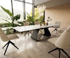 Extendable Dining Table Aurora 200-300x100cm Ceramic Calacatta Luxe Gold W-Frame Black