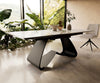 Extendable Dining Table Aurora 200-300x100cm Ceramic Calacatta Luxe Gold W-Frame Black