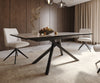 Dining Table Aurora Extendable 200-300cm Ceramic Beige Cross Frame Black