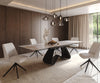Dining Table Aurora Extendable 200-300cm Ceramic Beige W Frame Black