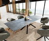 Dining Table Aurora Extendable Ceramic 200-300cm Anthracite Cross Frame Black
