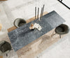 Dining Table Aurora Extendable 200-300cm Ceramic Anthracite Cross Frame Black