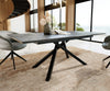 Dining Table Aurora Extendable 200-300cm Ceramic Anthracite Cross Frame Black