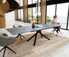 Dining Table Aurora Extendable 200-300cm Ceramic Anthracite Cross Frame Black