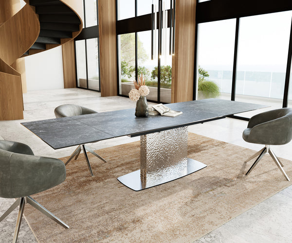Dining Table Aurora Extendable 200-300cm Ceramic Anthracite Central Frame Steel