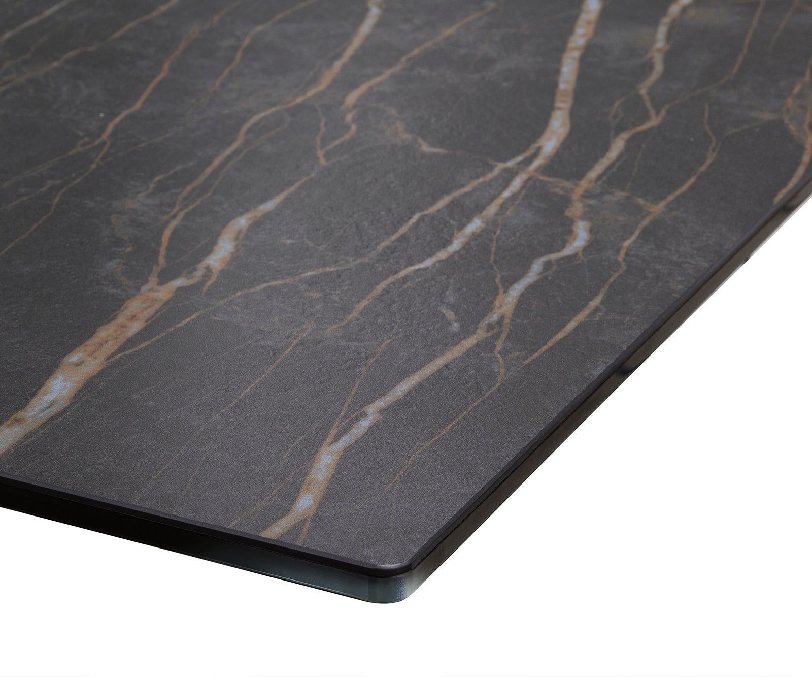 Dining Table Aurora Extendable 200-300cm Ceramic Brown W Frame Black