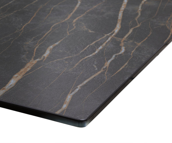 Dining Table Aurora Extendable 200-300cm Ceramic Brown W Frame Black