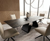 Dining Table Aurora Extendable 200-300cm Ceramic Brown W Frame Black
