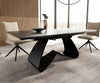 Dining Table Aurora Extendable 200-300cm Ceramic Brown W Frame Black