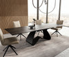 Dining Table Aurora Extendable Ceramic 200-300cm Brown W Frame Black
