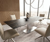 Dining Table Aurora Extendable Ceramic 200-300cm Brown Wave Frame Steel