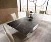 Dining Table Aurora Extendable Ceramic 200-300cm Brown Wave Frame Steel