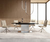 Dining Table Aurora Extendable Ceramic 200-300cm Brown Wave Frame Steel